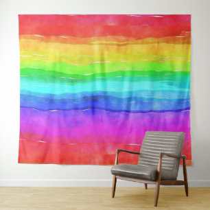 Tenture Aquarelle arc-en-ciel LGBT Pride bannière Tapisser
