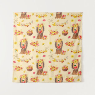 Tenture Aquarelle Automne motif transparent. Cute col