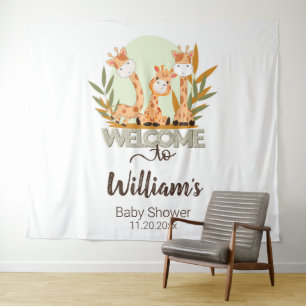 Tenture Aquarelle Baby Giraffe, Bienvenue Au Baby shower
