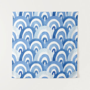 Tenture Aquarelle bleue : Vagues de mer Abstraites