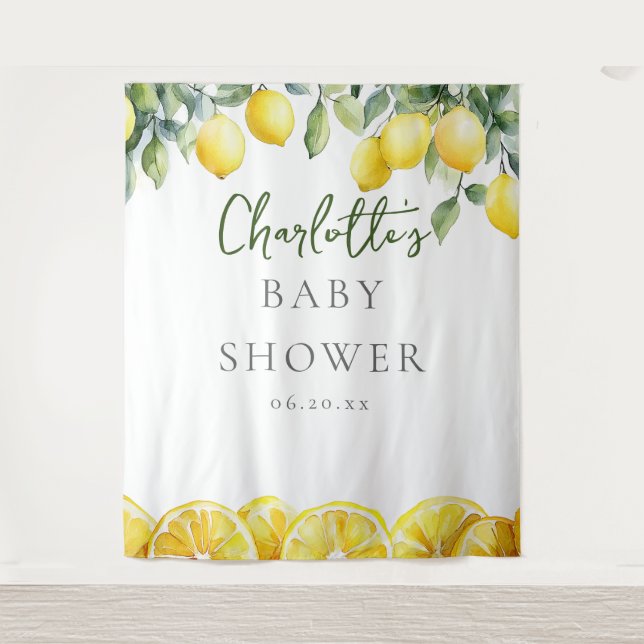 Tenture Aquarelle Citrus Citrus Baby shower Photo fond (Devant)