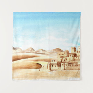Tenture Aquarelle de Desert Dunes African City