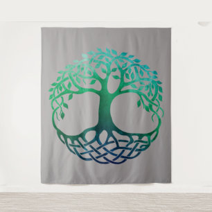 Tenture Aquarelle de l'arbre celtique de la vie