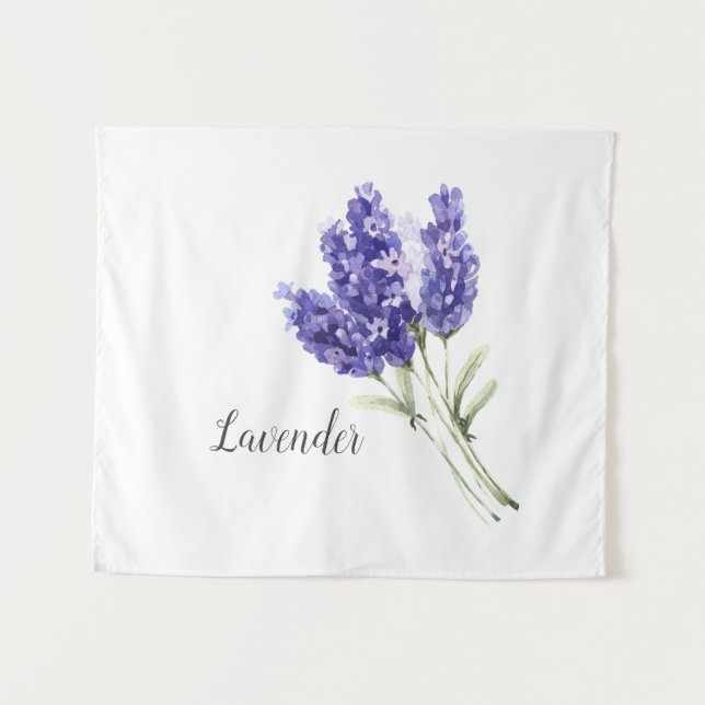 Tenture Aquarelle des fleurs de lavande (Devant (Horizontal))