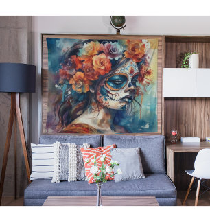 Tenture Aquarelle Dia de los Muertos