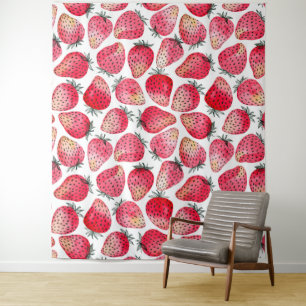 Tenture Aquarelle et encre de fraises