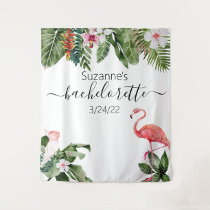 Tenture Aquarelle Flamant rose tropical Bachelorette Tapes