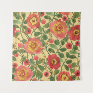 Tenture Aquarelle florale rétro : Élégance intemporelle