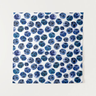 Tenture Aquarelle illustrée bleu ensemble motif