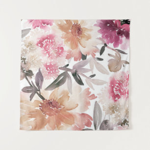 Tenture Aquarelle motif floral fond, fleur, art, flacon