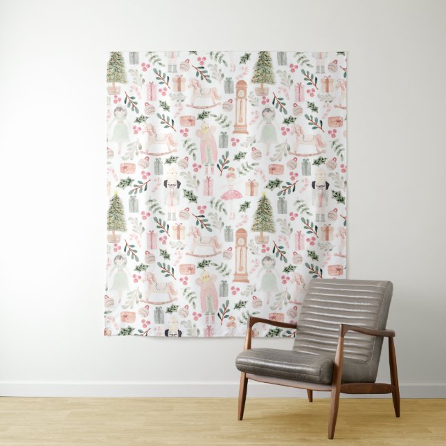 Tenture Aquarelle Nutcracker Holiday (En situation)