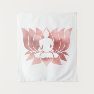 Tenture Aquarelle or rose Texture Bouddha Méditation Zen
