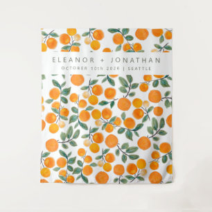 Tenture Aquarelle Orange Citrus Photo Boite Arrière-plan