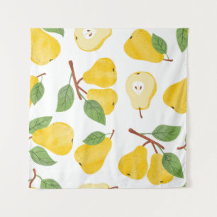Tenture Aquarelle Poires Motif de fruits Vintage