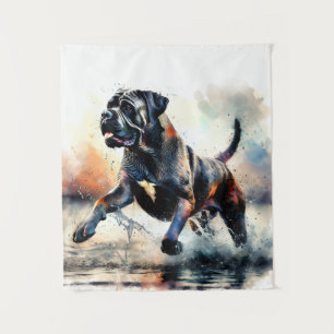 Tenture Aquarelle puissante Canne Corso chien