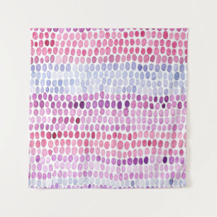 Tenture Aquarelle rayée : Polka gris rose