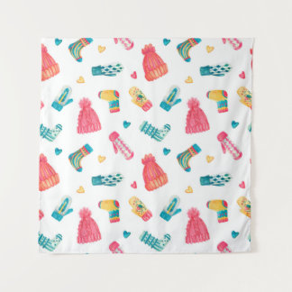 Tenture Aquarelle sans couture motif avec clo chaud tricot