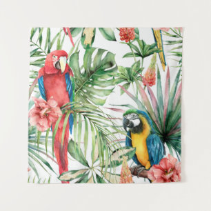 Tenture Aquarelle tropicale sans coutures motif avec perro