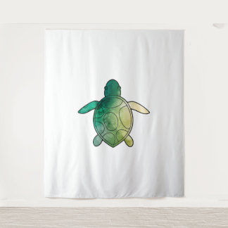 Tenture Aquarelle verte de la tortue marine