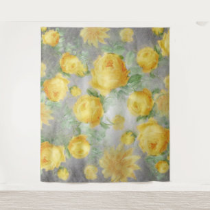 Tenture Aquarelle Vintage jaune et gris