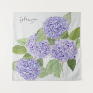 Tenture Aquarelle violet Hydrangea Botanique