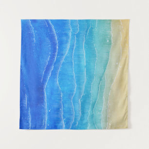 Tenture Aquarelle vue mer et plage.