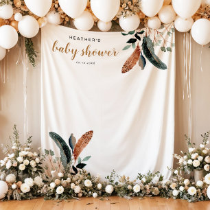 Tenture ARBOR Bohemian Plumes de Verdure Baby Shower