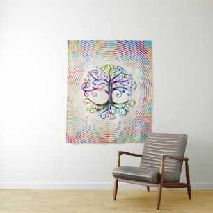 Tenture Arbre d'aquarelle de la vie