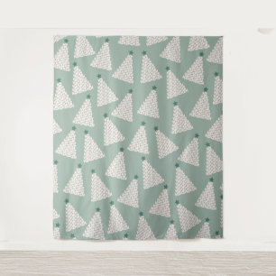 Tenture Arbre de Noël Motif Sage Green