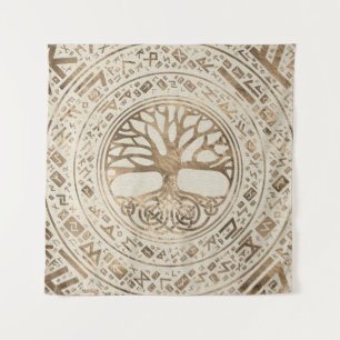 Tenture Arbre de vie - Motif runique de Yggdrasil