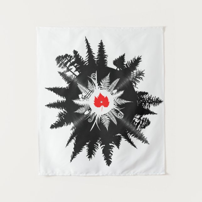 Tenture Arbre de vinyle feuille Plante de l'érable foresti (Devant)