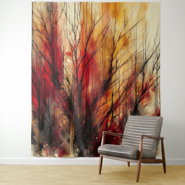 Tenture Arbre mort 1 - Aquarelle (En situation)