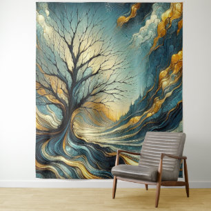 Tenture Arbre mort 5 - Aquarelle