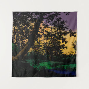 Tenture Arbres au coucher du soleil