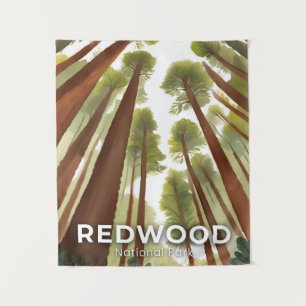Tenture Arbres Redwood Parc National Aquarelle Voyage
