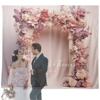 Tenture Arc floral chic Mariage fond