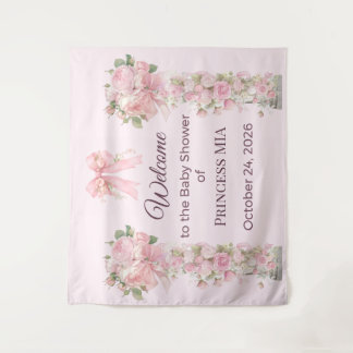 Tenture Arche florale rose princesse toile de fond pour Ba