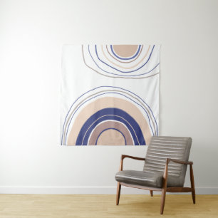 Tenture Arches Boho Abstraites - Bleu et Beige