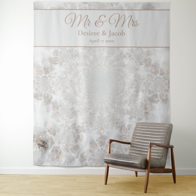 Tenture Argent mariage Gold Elegant Photo Booth Arrière-pl (En situation)