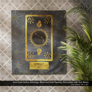 Tenture Aries Dark Zodiac Astrologie : Black Gold Nom