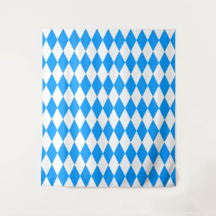 Tenture Arlequin bleu blanc Diamants Checkers Design