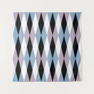 Tenture Arlequin Diamond Motif - Bleu et Dusty Lilac
