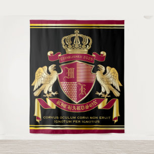 Tenture Armoiries de Monogramme Emblème de couronne d'aigl