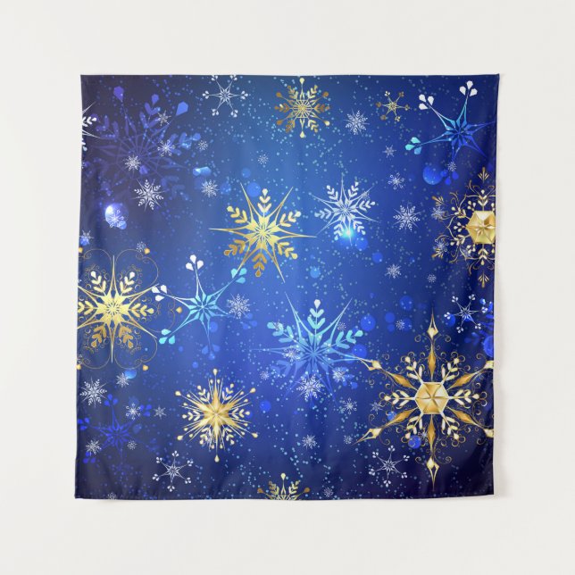 Tenture Arrière - plan Bleu XMAS avec des flocons de neige (Devant)