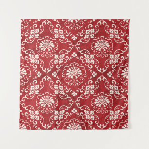 Tenture Arrière - plan chinois en spirale rouge fleur.