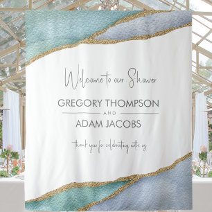 Tenture Arrière-plan de douche à aquarelle moderne or