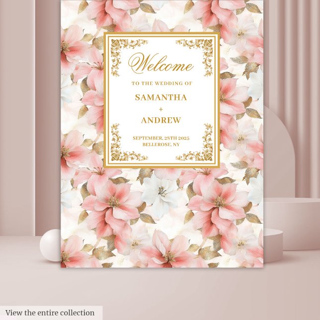 Tenture Arrière-plan de mariage en ivoire rousse rustique (Rustic blush ivory watercolor wedding backdrop)
