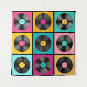 Tenture Arrière - plan de musique rétro avec Vinyl Records