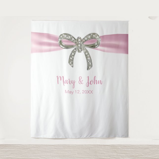 Tenture Arrière-plan du Mariage de la Bow Diamond Rose (Devant)