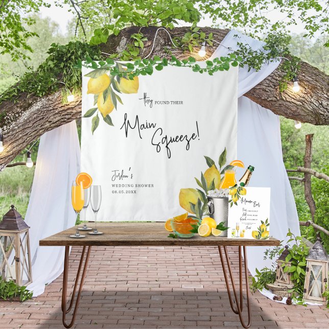 Tenture Arrière-plan du Wedding shower de citron de taille (Créateur téléchargé)